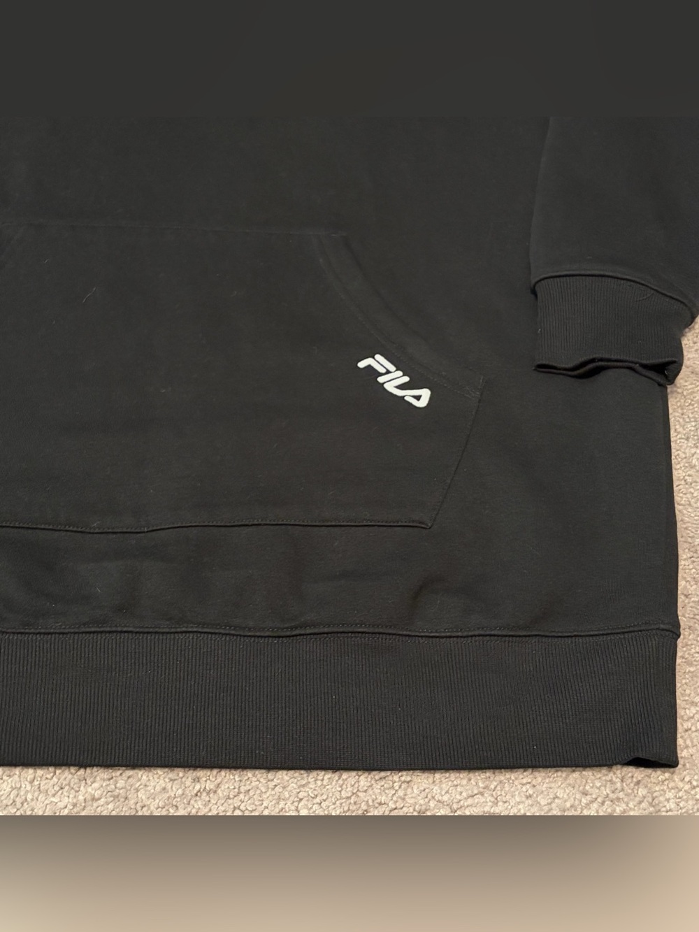 Fila Women’s Small Black Dress Hoodie Long Sleeve Kangaroo Pocket Drawstring View 3